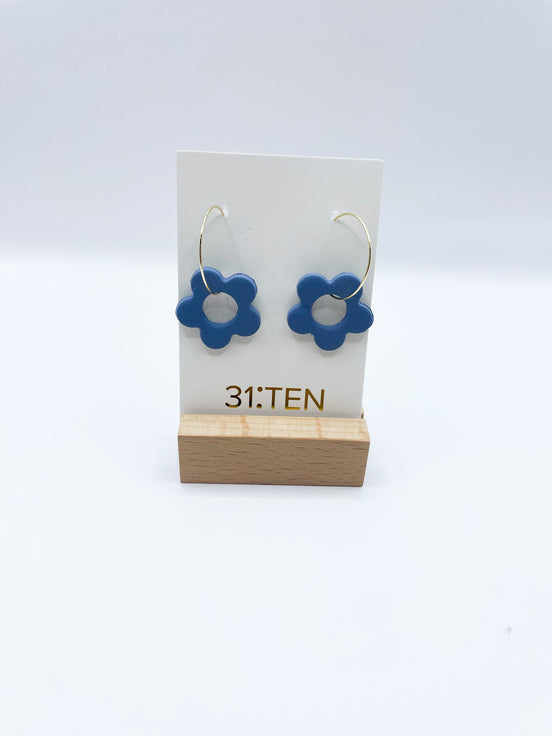 Blue Large Flower Hoop