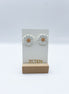 White and Peach Flower Stud