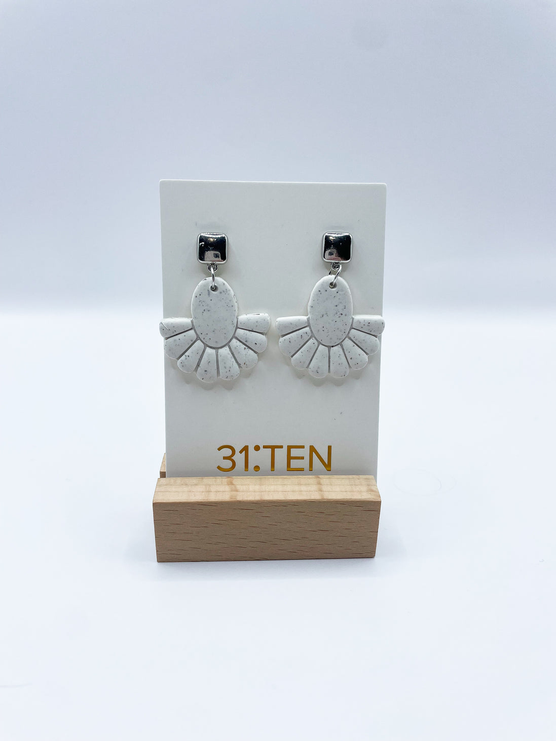 Speckled Half Flower Earrings