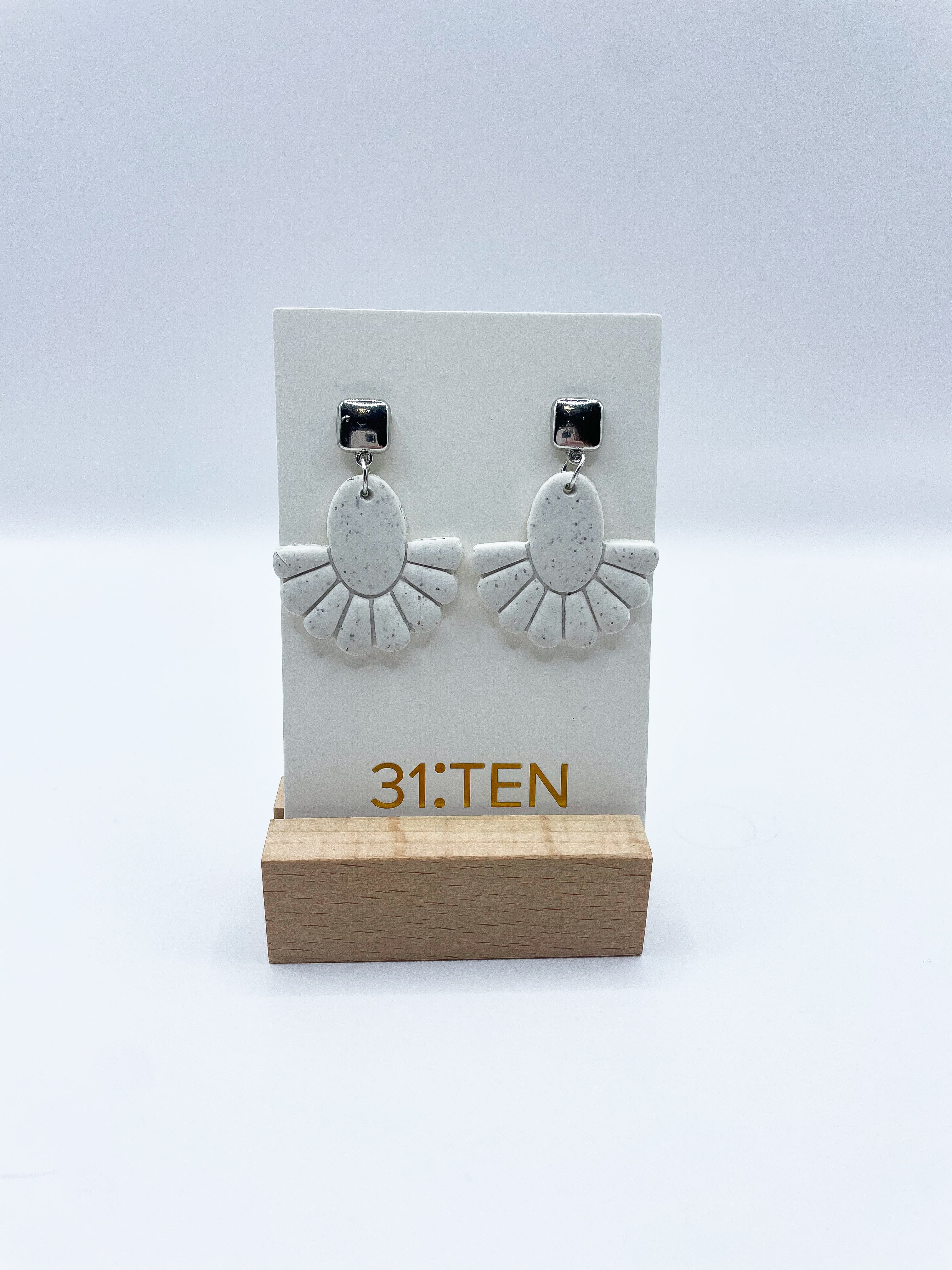 Speckled Half Flower Earrings