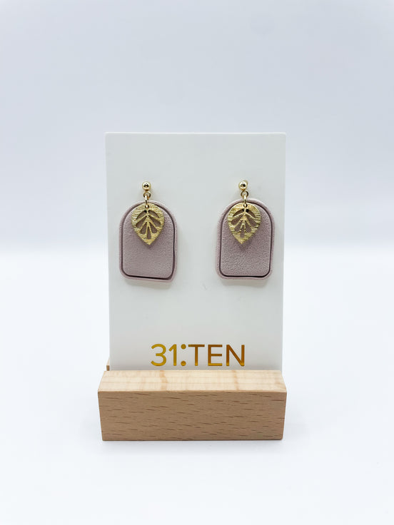 Mauve Leaf Earrings
